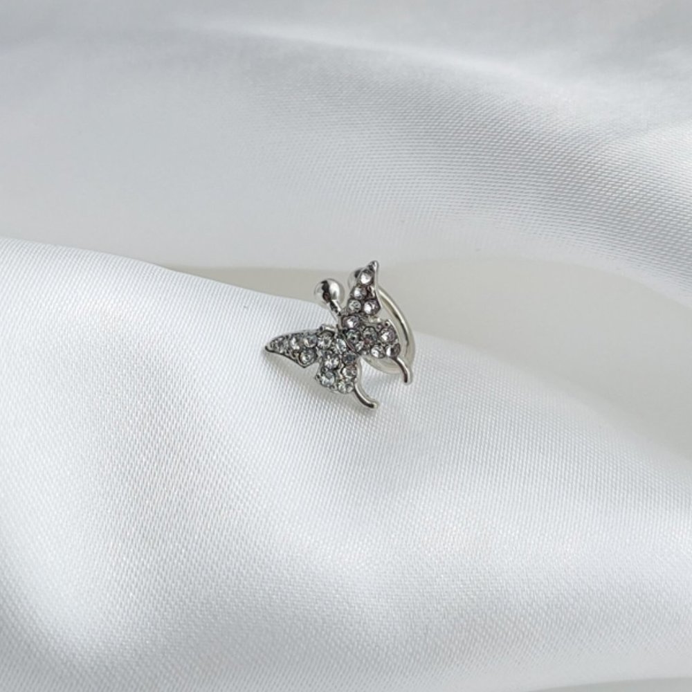 💙Butterfly Stud Cuff Pierced Earrings Set - Picture 2 of 8